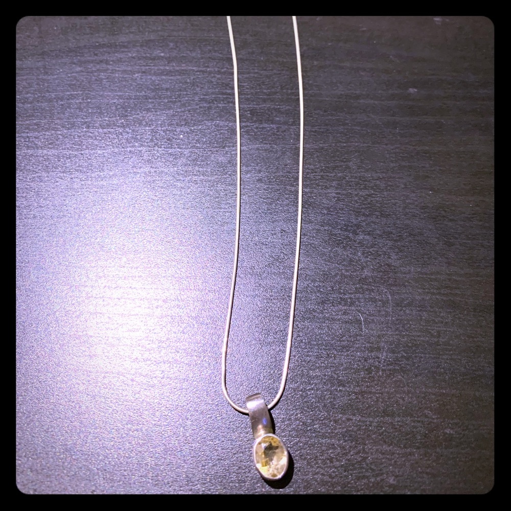 Sterling silver necklace with peridot stone